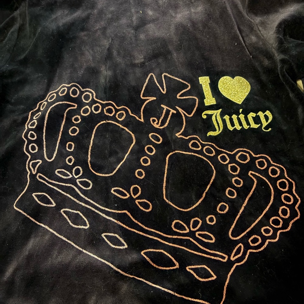 Juicy Couture Black Velour jacket with Crown Design